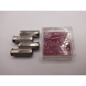 Maestro Silver Pitch Pipe A-440 Violin Mandolin Orig Plastic Case Heriba